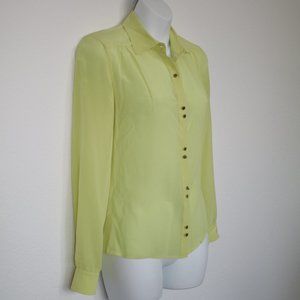 BEBE SILKY Blouse Button Front TOP Long Sleeve Shirt - XXS